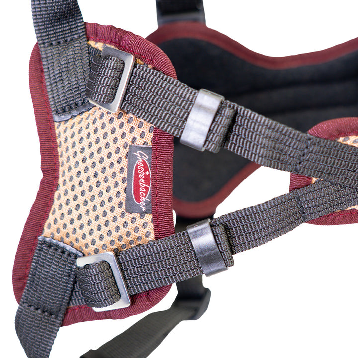 Hundegeschirr für Junghunde Vary Standard, frei einstellbar. beige-bordeaux, Detail Bauch