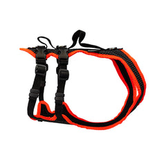 Hundegeschirr Dogs Fun Run Support, zum Wandern und Unterstützen, schwarz-leuchtorange.