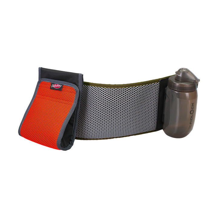 Der Jogginggurt Tourer zum Joggen, Wandern & Canicross mit deinem Hund. Mit Fidlock® Trinkflasche & Snacktasche.
Rückseite