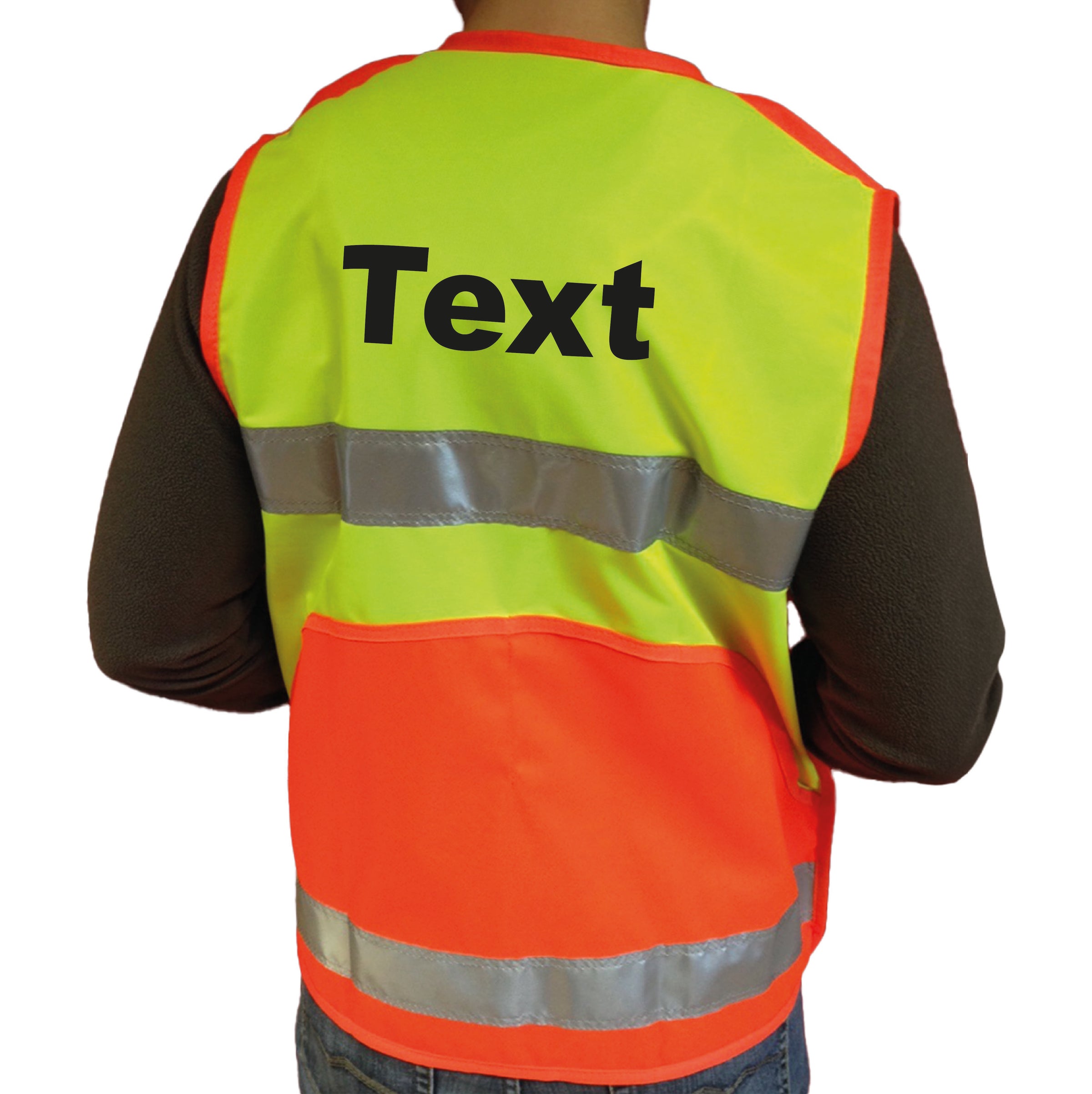 Leuchtweste Tamara mit Taschen individuell beschriftet