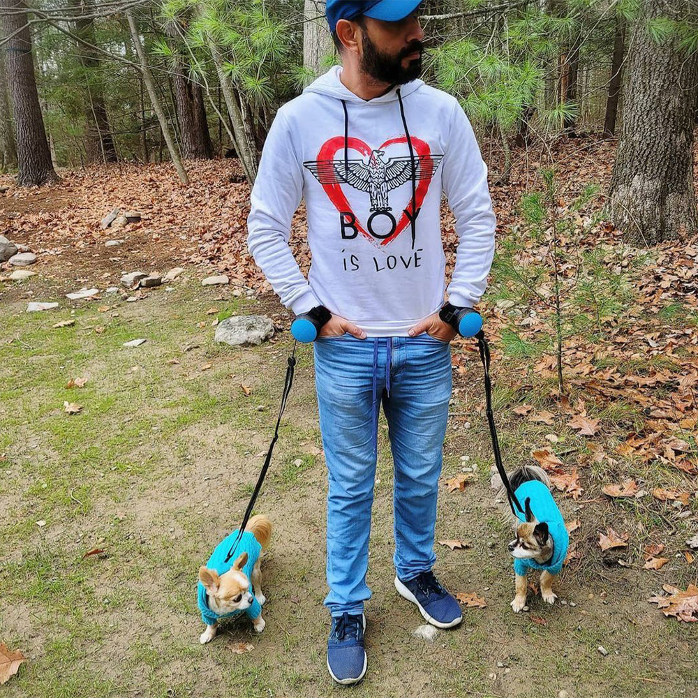 Lishinu 3-en-1 laisse intelligente pour chien - laisse à enrouleur bleue