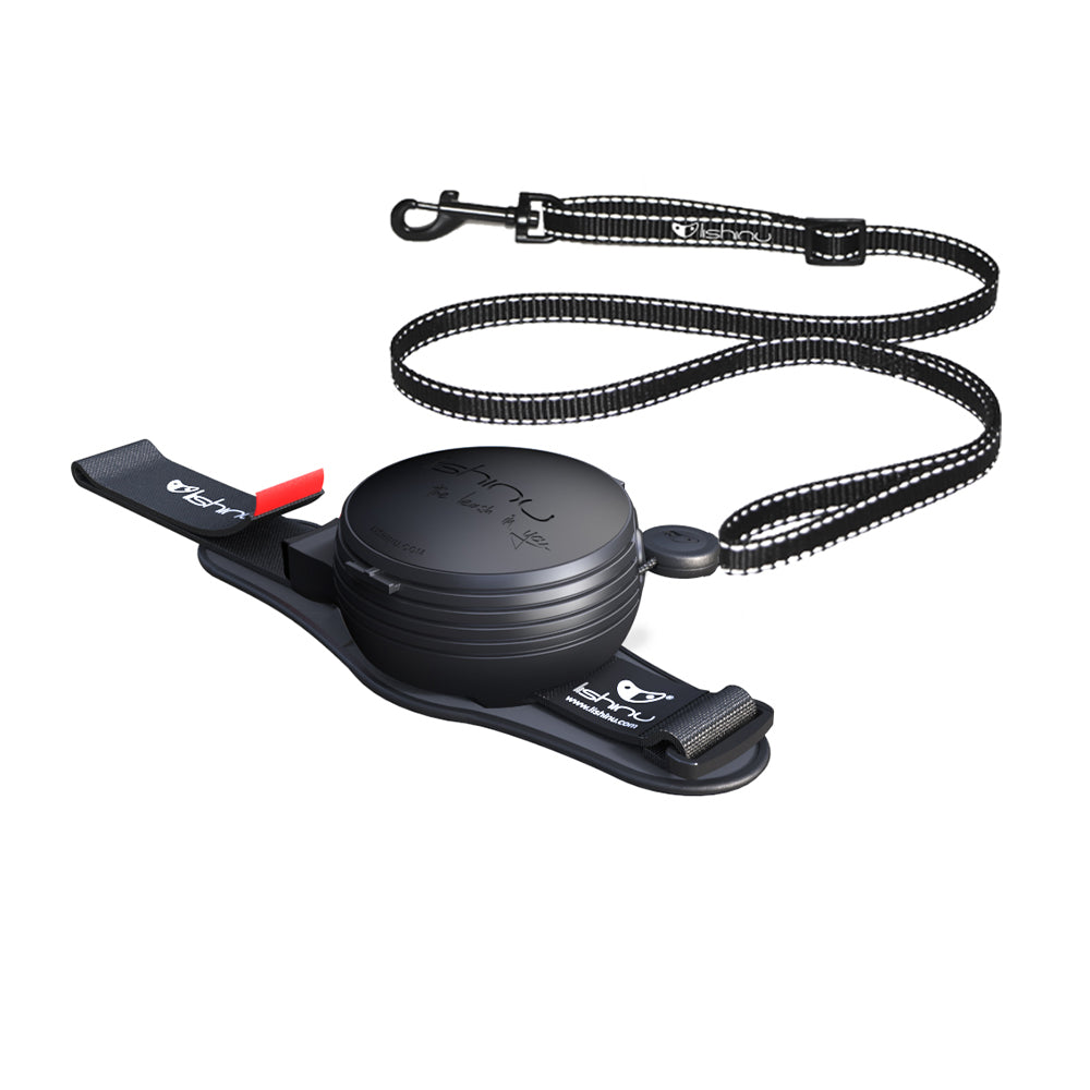 Lishinu 3-en-1 laisse intelligente pour chien - laisse à enrouleur noire