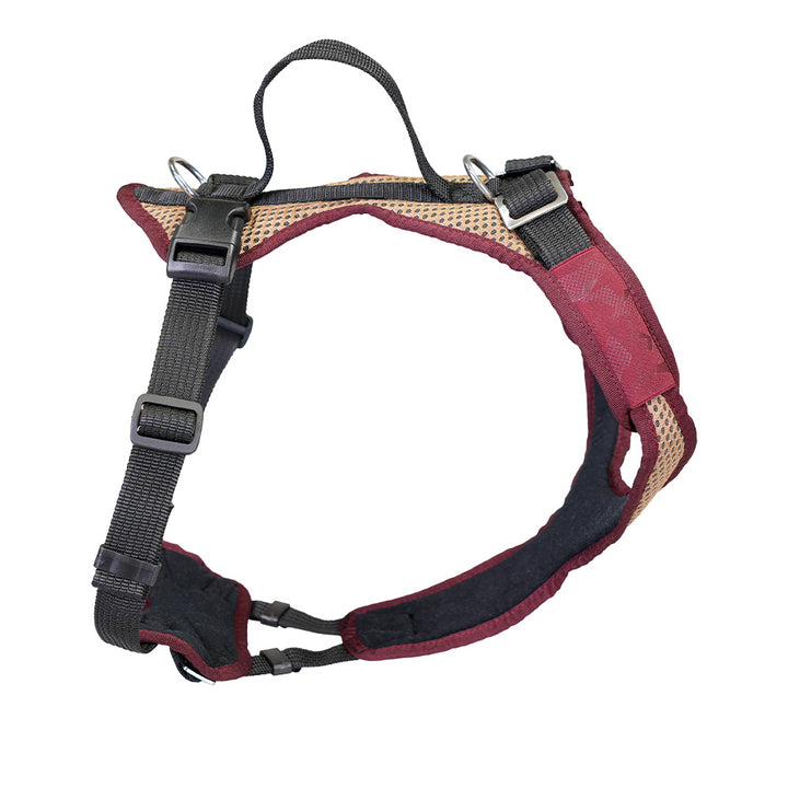 Hundegeschirr für Junghunde Vary Standard, frei einstellbar. beige-bordeaux