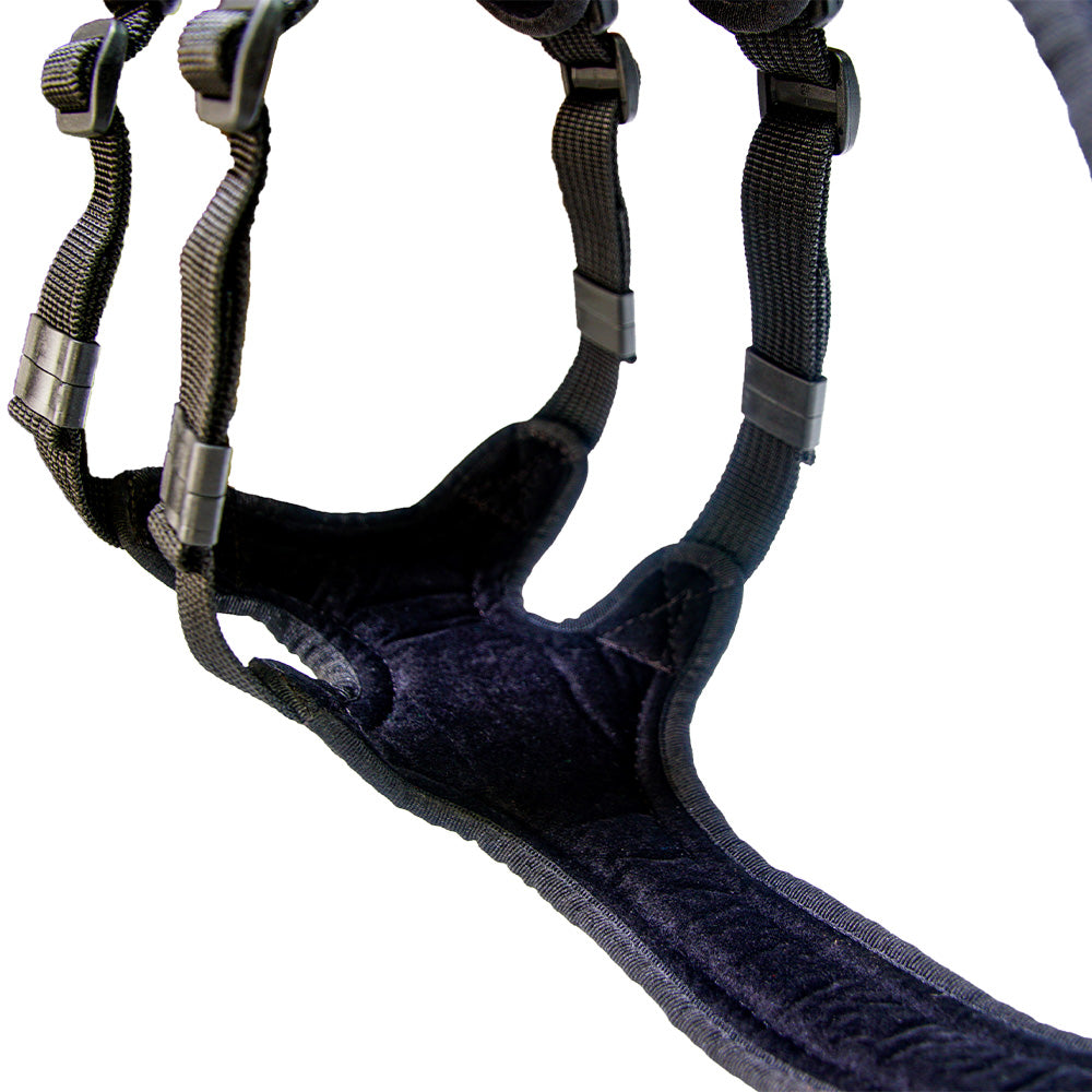 Dogs Fun Run Support dog harness, for walking and support, black. Detail belly part