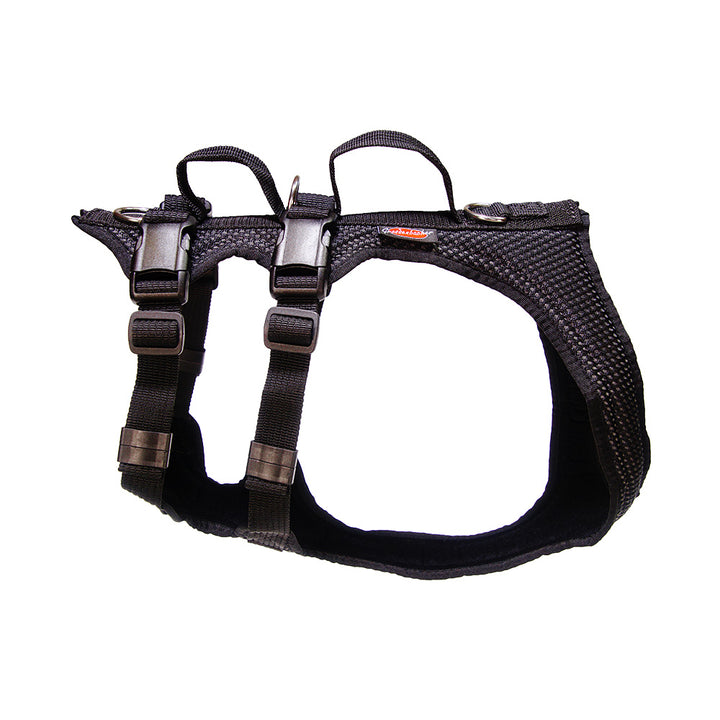 Dogs Fun Run Support dog harness, for walking and support, black.