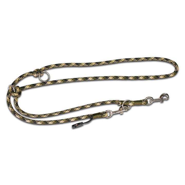 Leash rope rigged 3-way adjustable