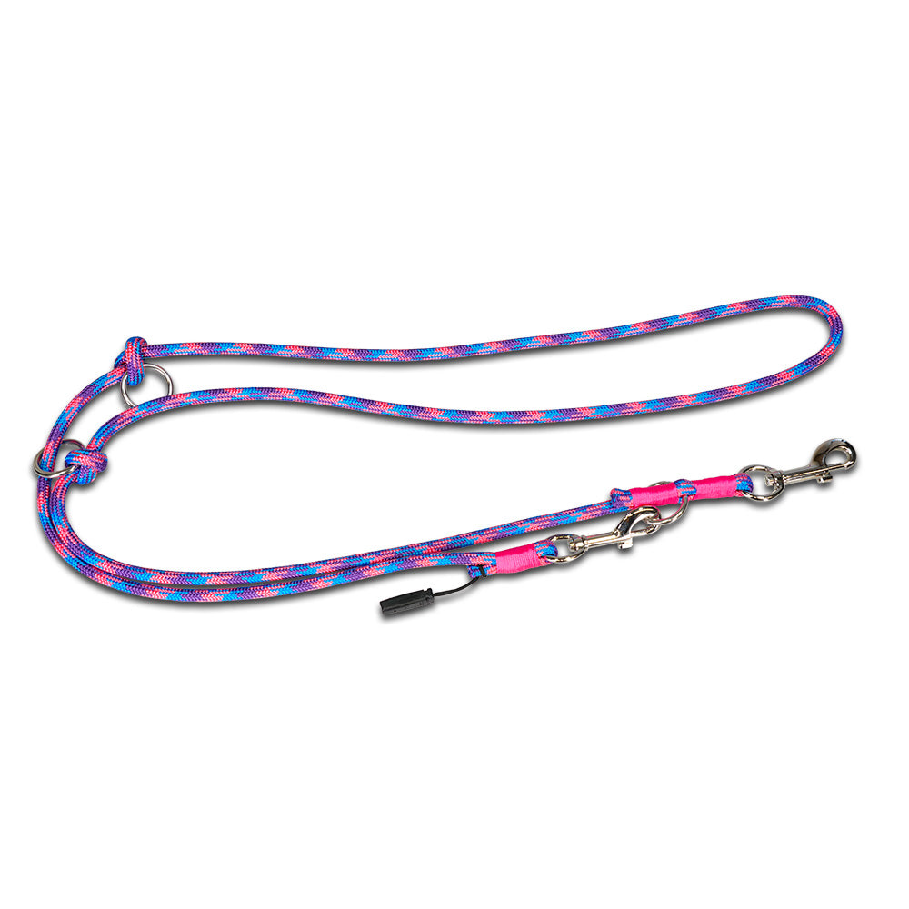 Leash rope rigged 3-way adjustable
