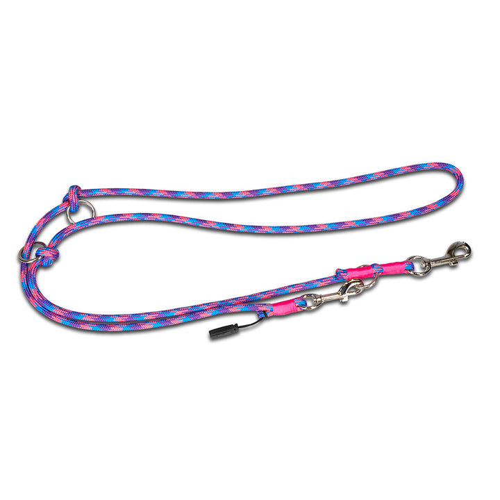 Leash rope rigged 3-way adjustable