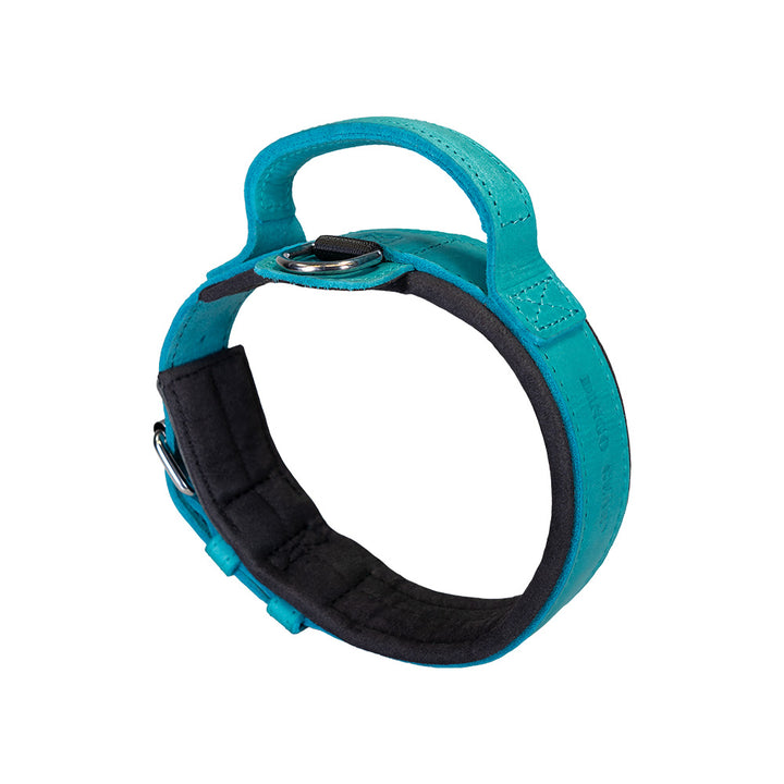 Collar with handle oiled leather