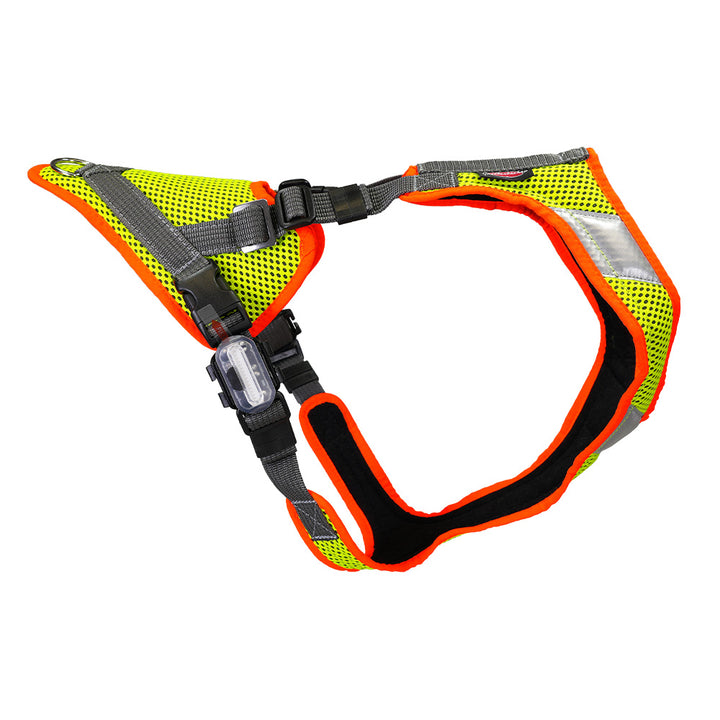 Mantrailing harness V with reflector and LED