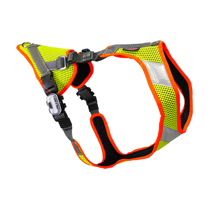 Mantrailing harness V with reflector and LED