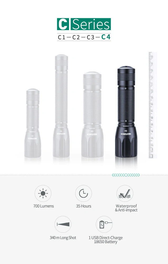 NEXTORCH C4 Lampe de poche (700lm)