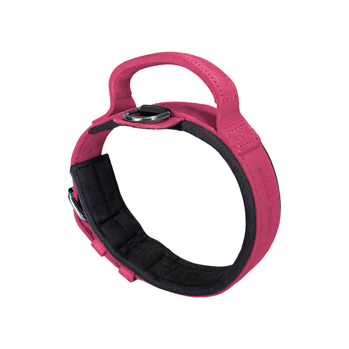 Collier avec poignée en cuir gras