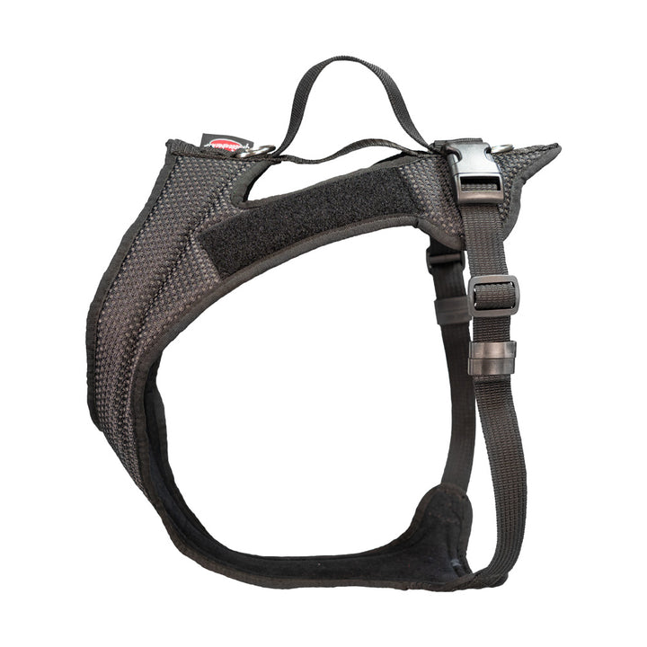 imbracatura per cani Dog`s Fun Run Batch nero, con bordi neri e pannelli in velcro per le toppe.